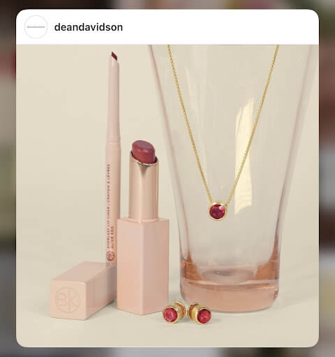 Dean Davidson and BK Beauty partnership Instagram post 