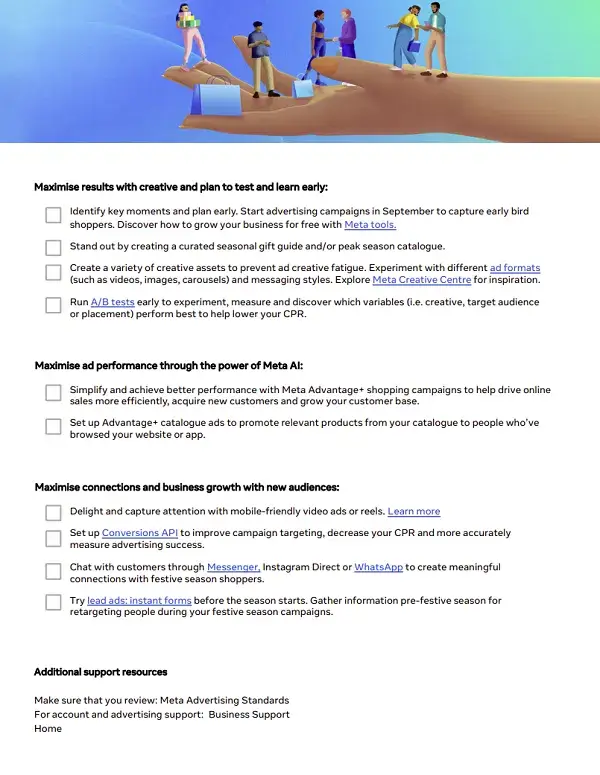 Meta holiday marketing checklist